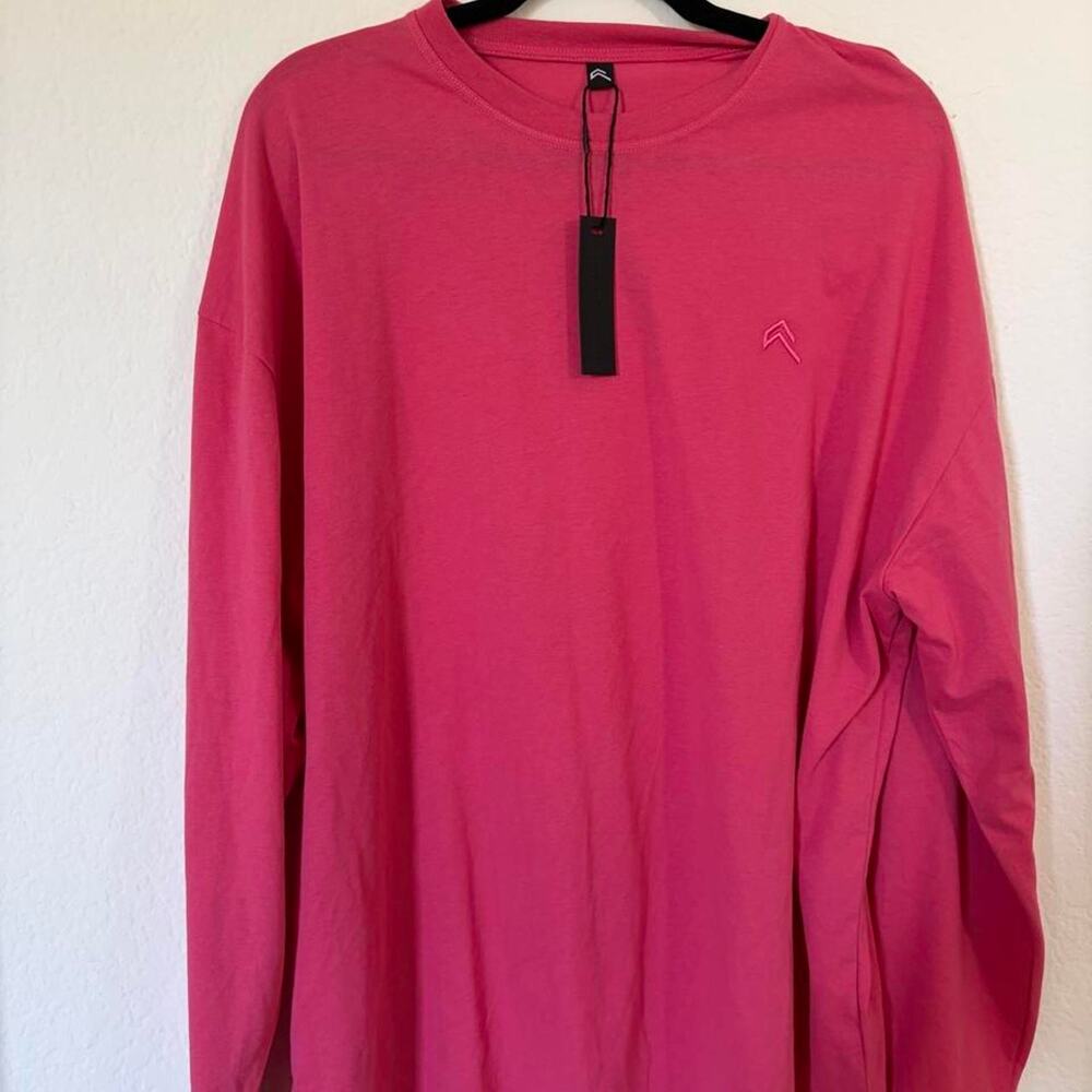 New oner classic long sleeve shirt pink oversized